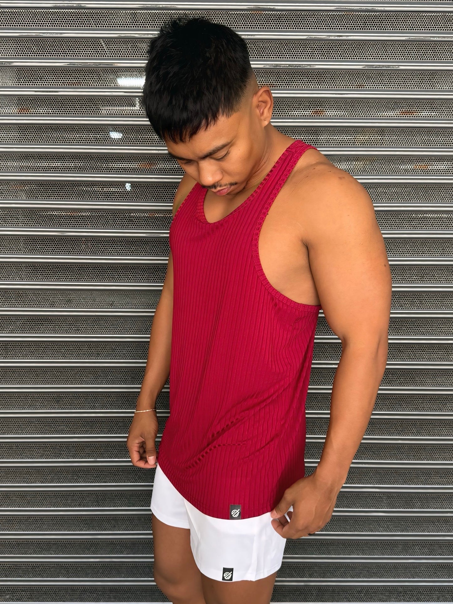 FP RIBBED TANK in Maroon