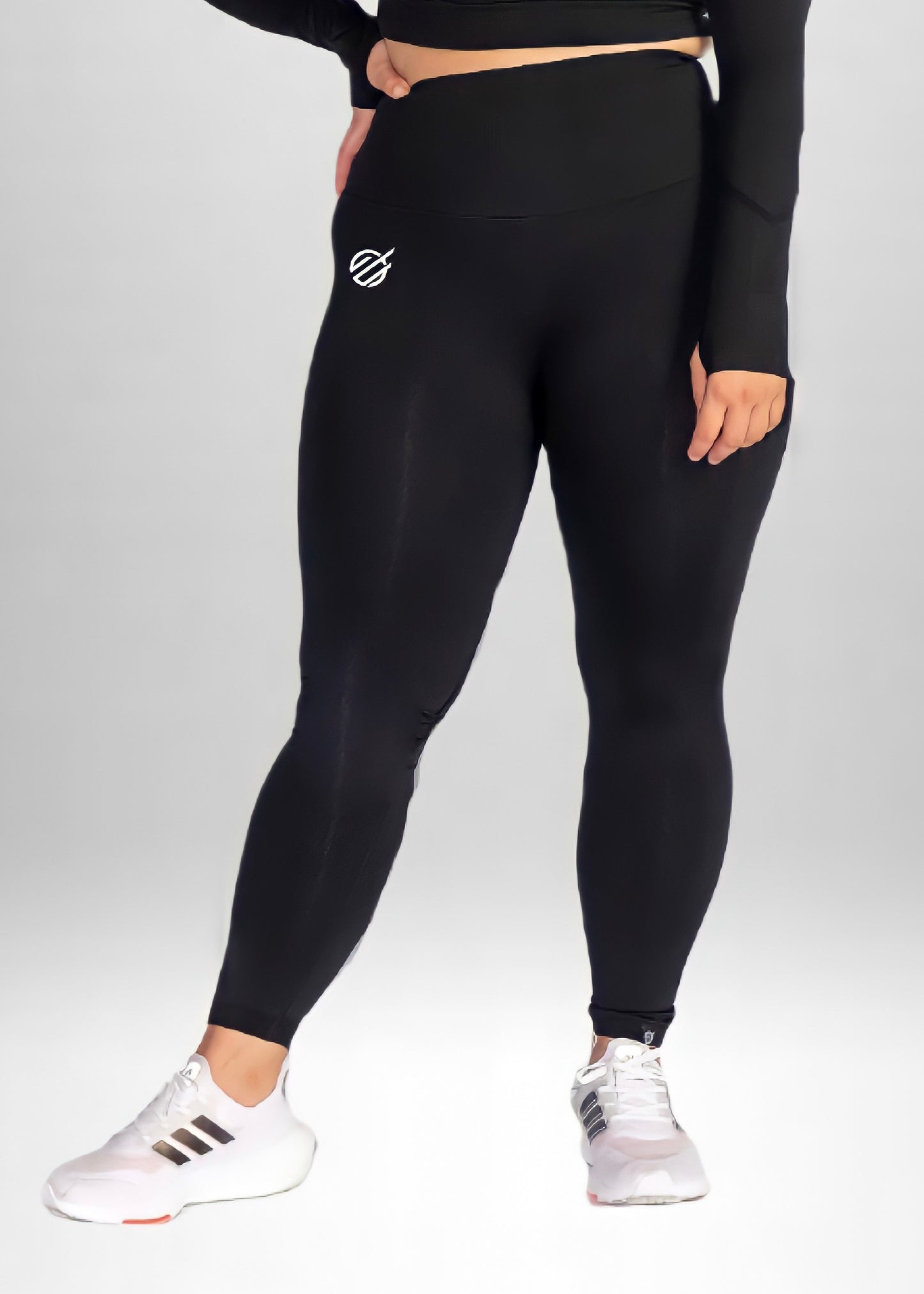 SEAMLESS KNIT CRUNCH LEGGINGS in Black