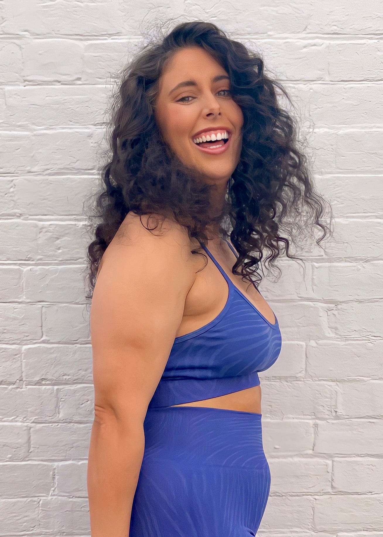 FUSION SPORTS BRA in ROYAL BLUE PATTERN