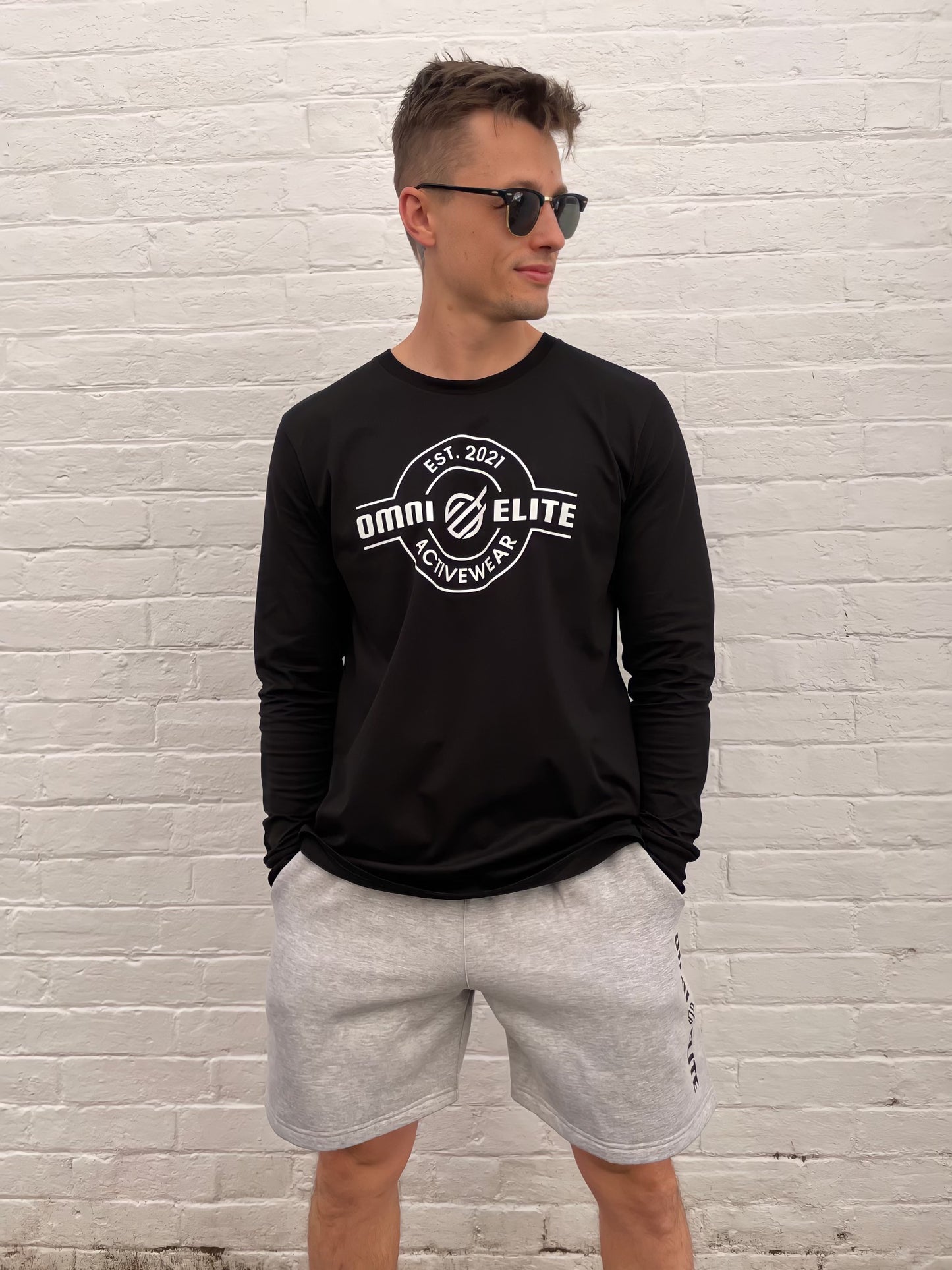 ESTABLISHED LONG SLEEVE TEE in BLACK