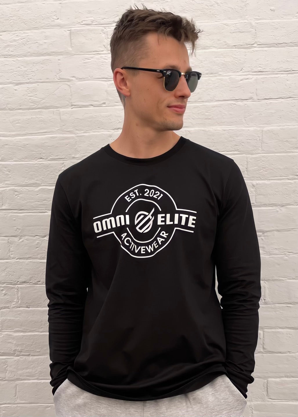 ESTABLISHED LONG SLEEVE TEE in BLACK