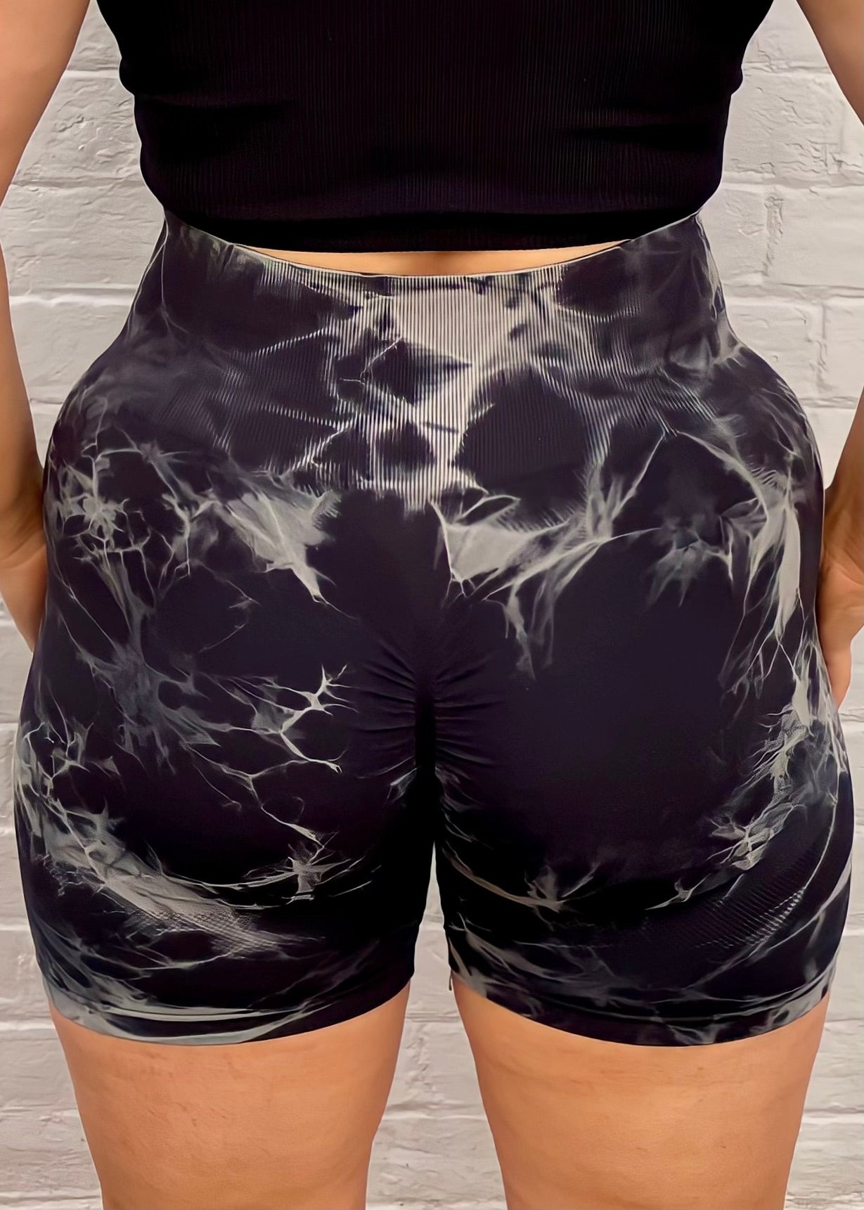 SCULPT MIX DYE SHORTS in MIX BLACK