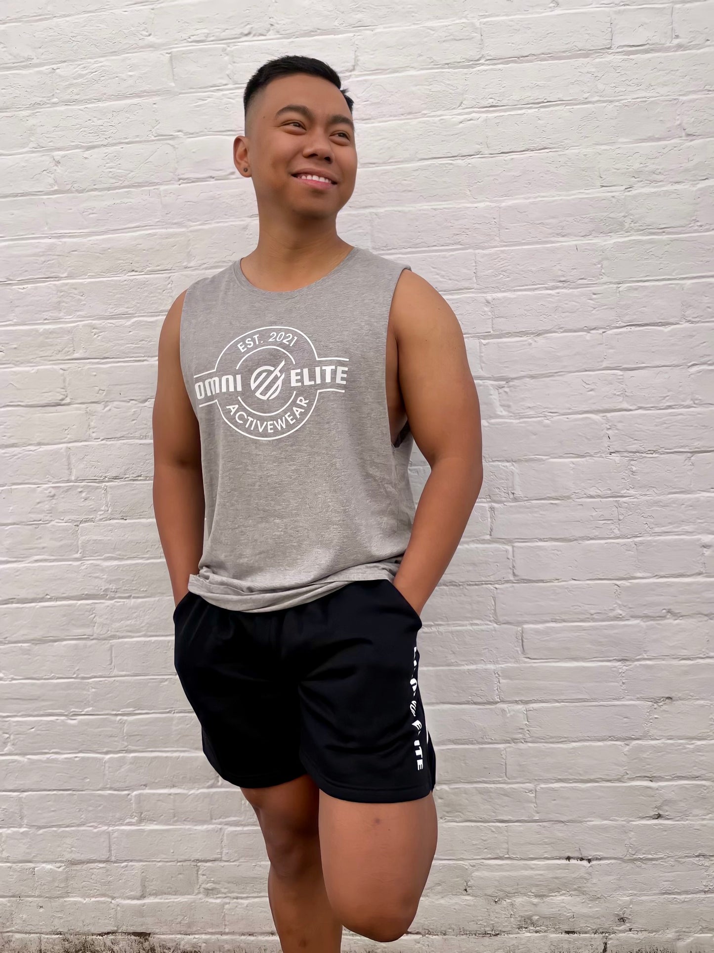 ESTABLISHED MUSCLE TANK in GREY MARLE