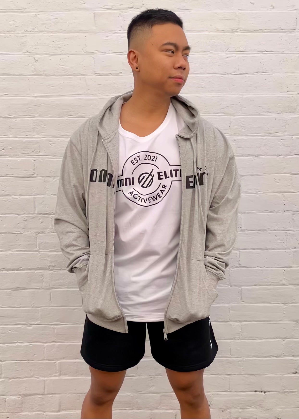 UNISEX LIGHT WEIGHT COTTON HOODIE in MARBLE GREY
