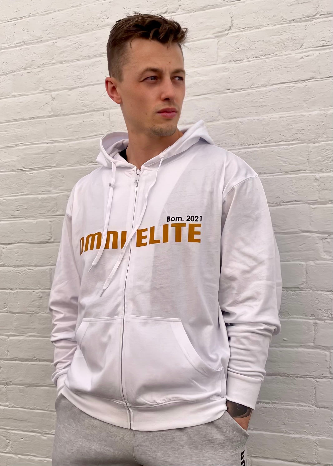 UNISEX LIGHT WEIGHT COTTON HOODIE in WHITE