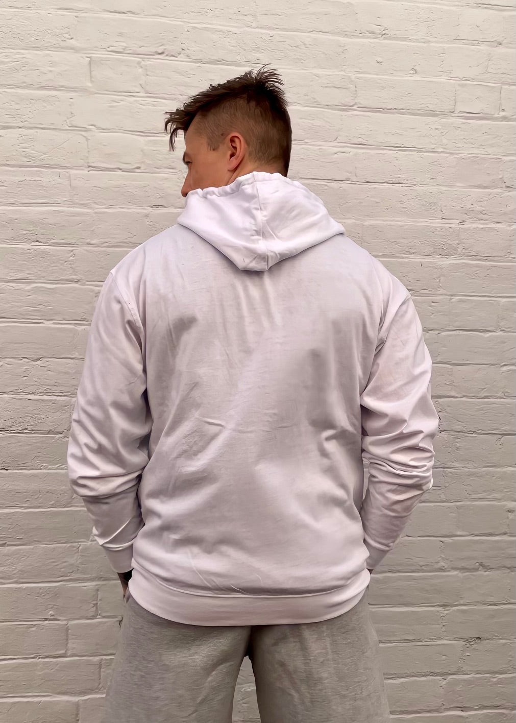 UNISEX LIGHT WEIGHT COTTON HOODIE in WHITE