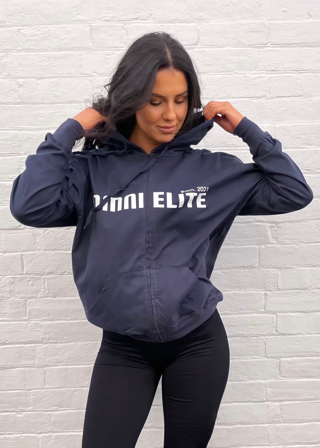 UNISEX LIGHT WEIGHT COTTON HOODIE in NAVY