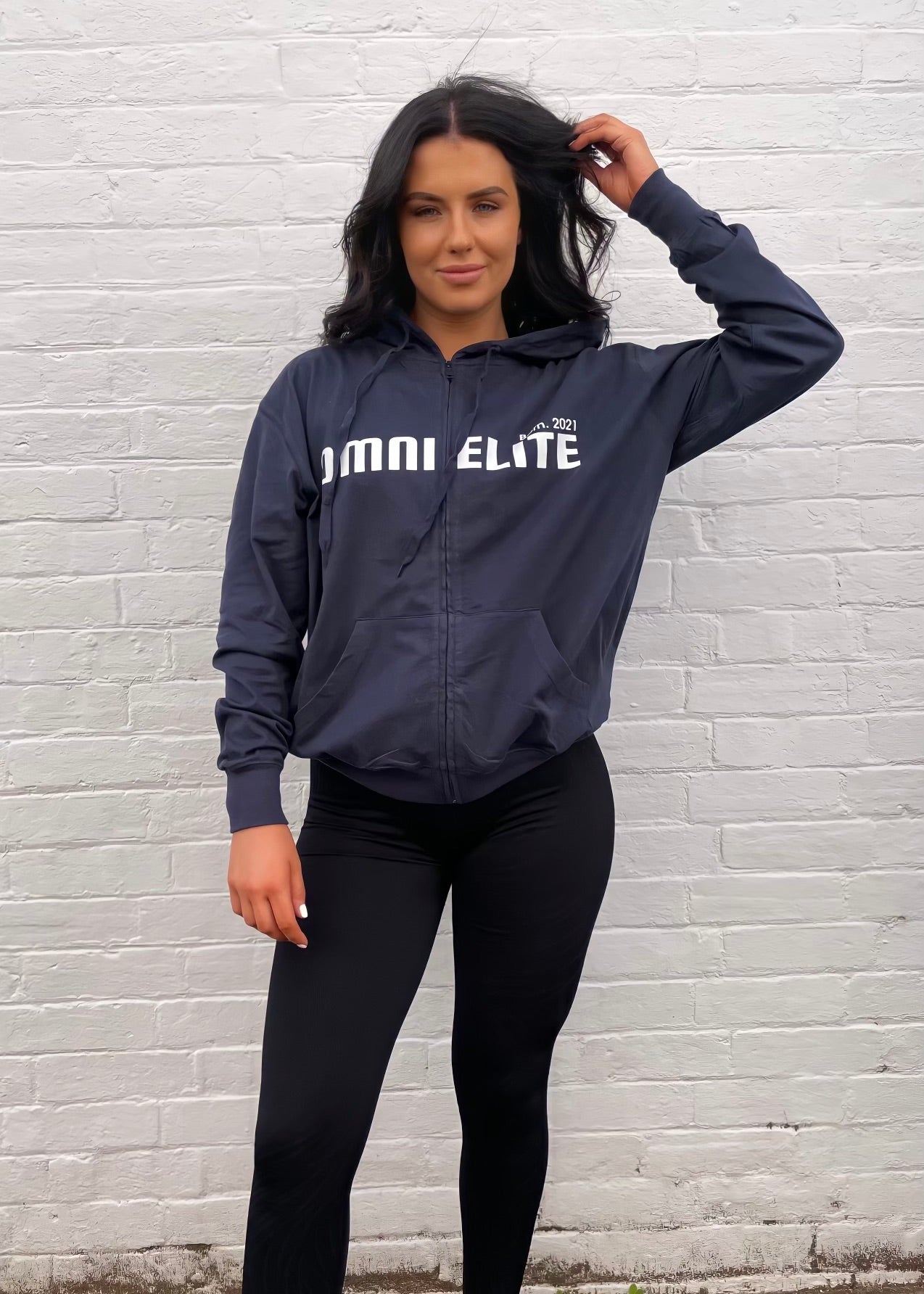 UNISEX LIGHT WEIGHT COTTON HOODIE in NAVY