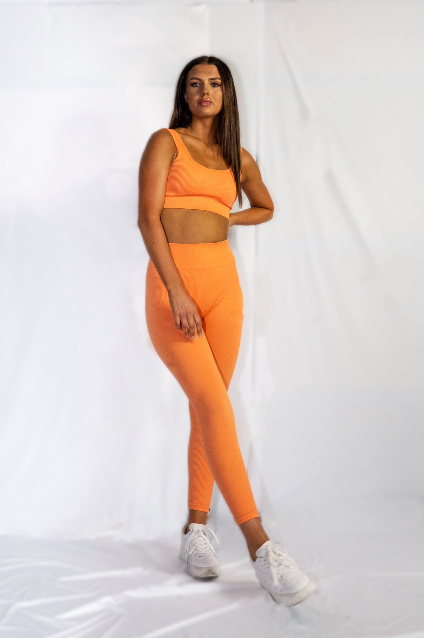 RIBBED COLLECT LEGGINGS in Orange