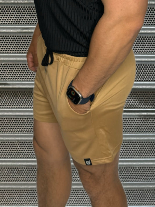 STATEMENT TRAINING SHORTS 2.0 in TAN