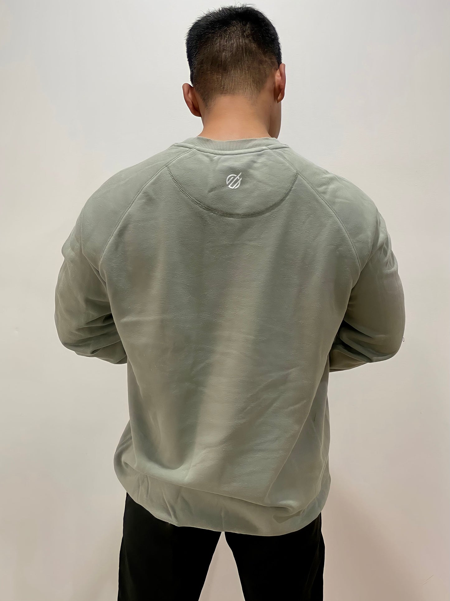 - TEAM CREW JUMPER in SAGE GREEN (unisex)