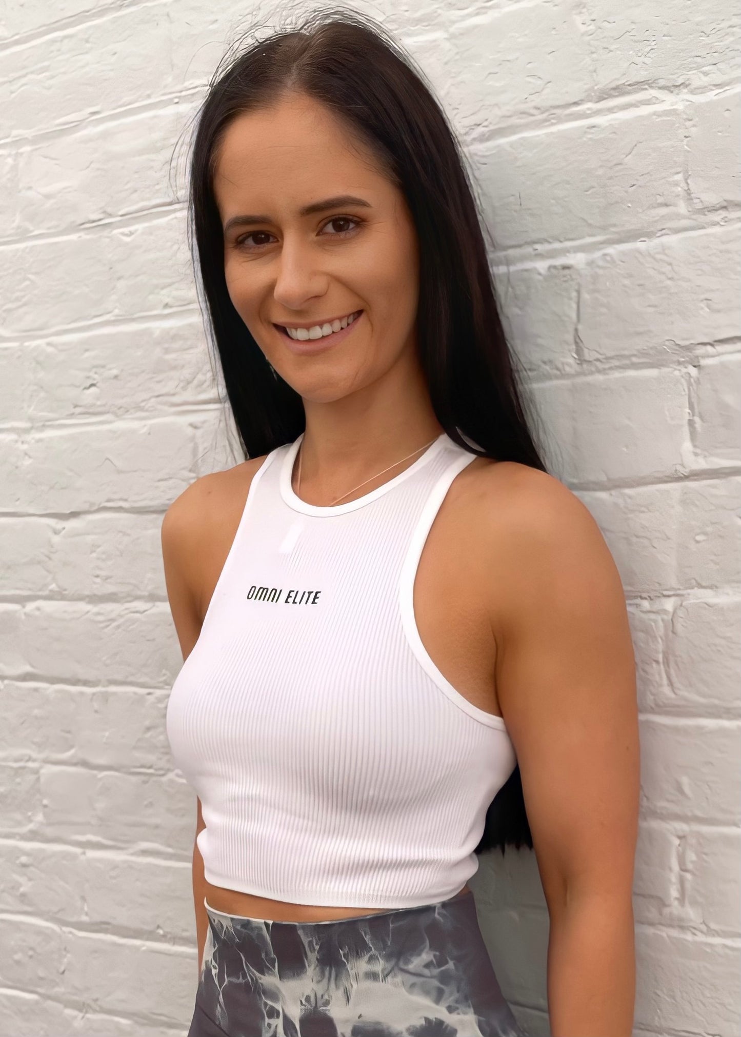 RIBBED CROP TANK in WHITE