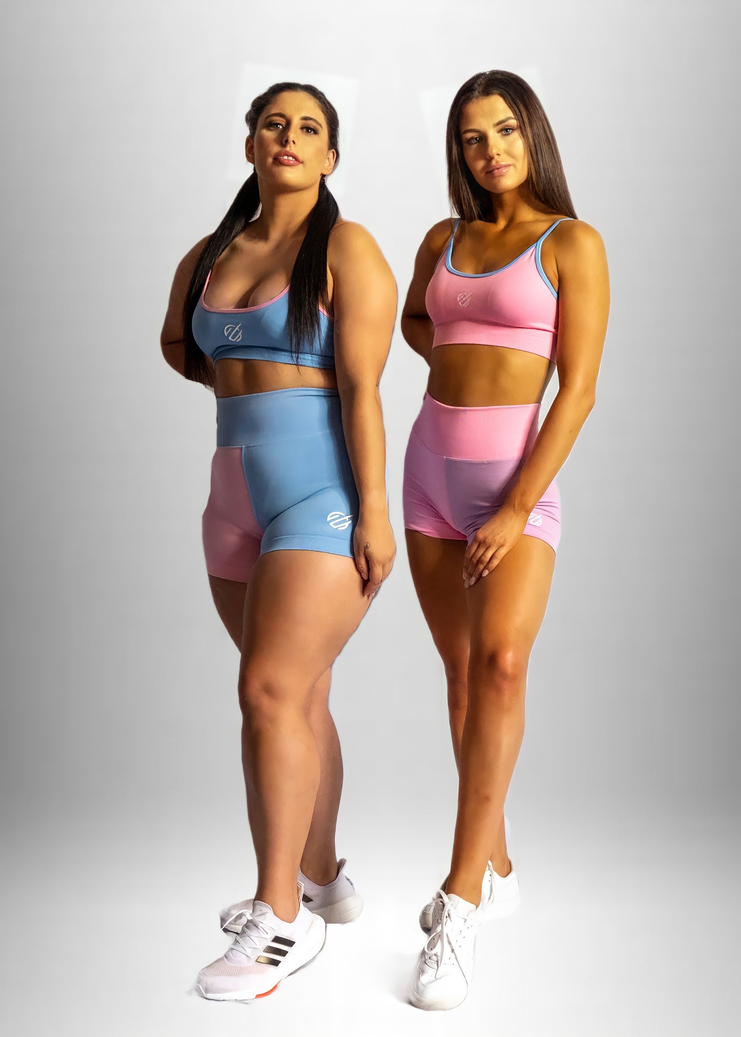 BRIGHT RY 2 TONE LOGO SHORTS in Pink/Blue