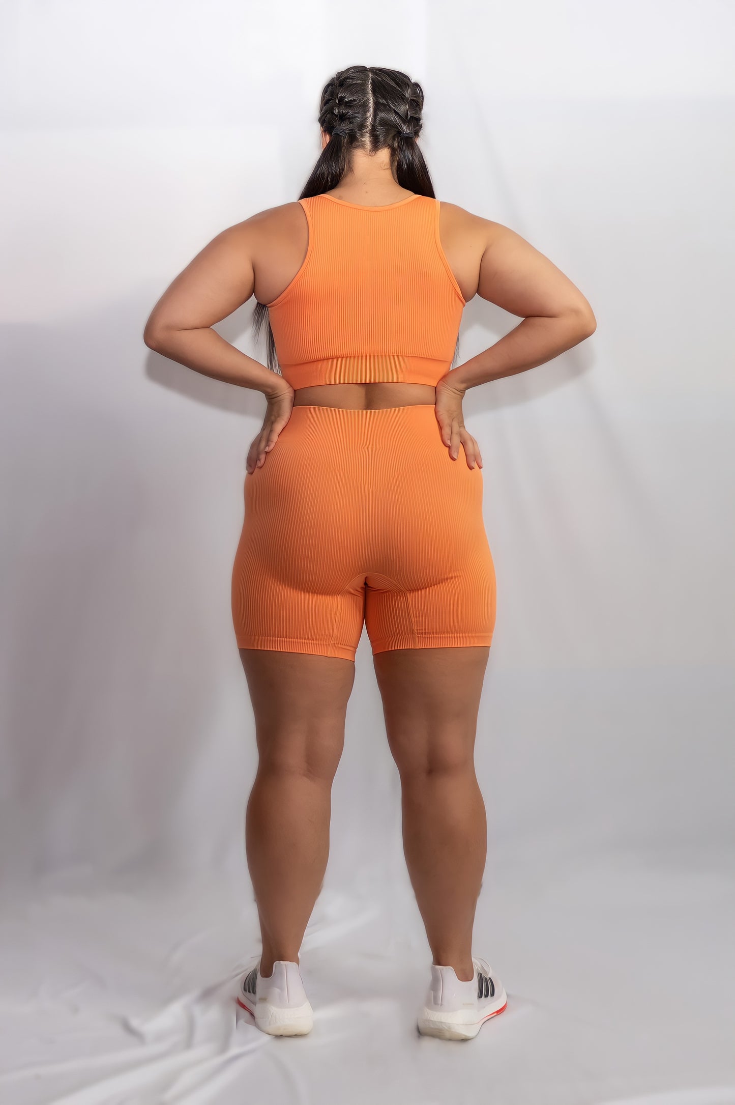 RIBBED COLLECT BIKE SHORTS in Orange