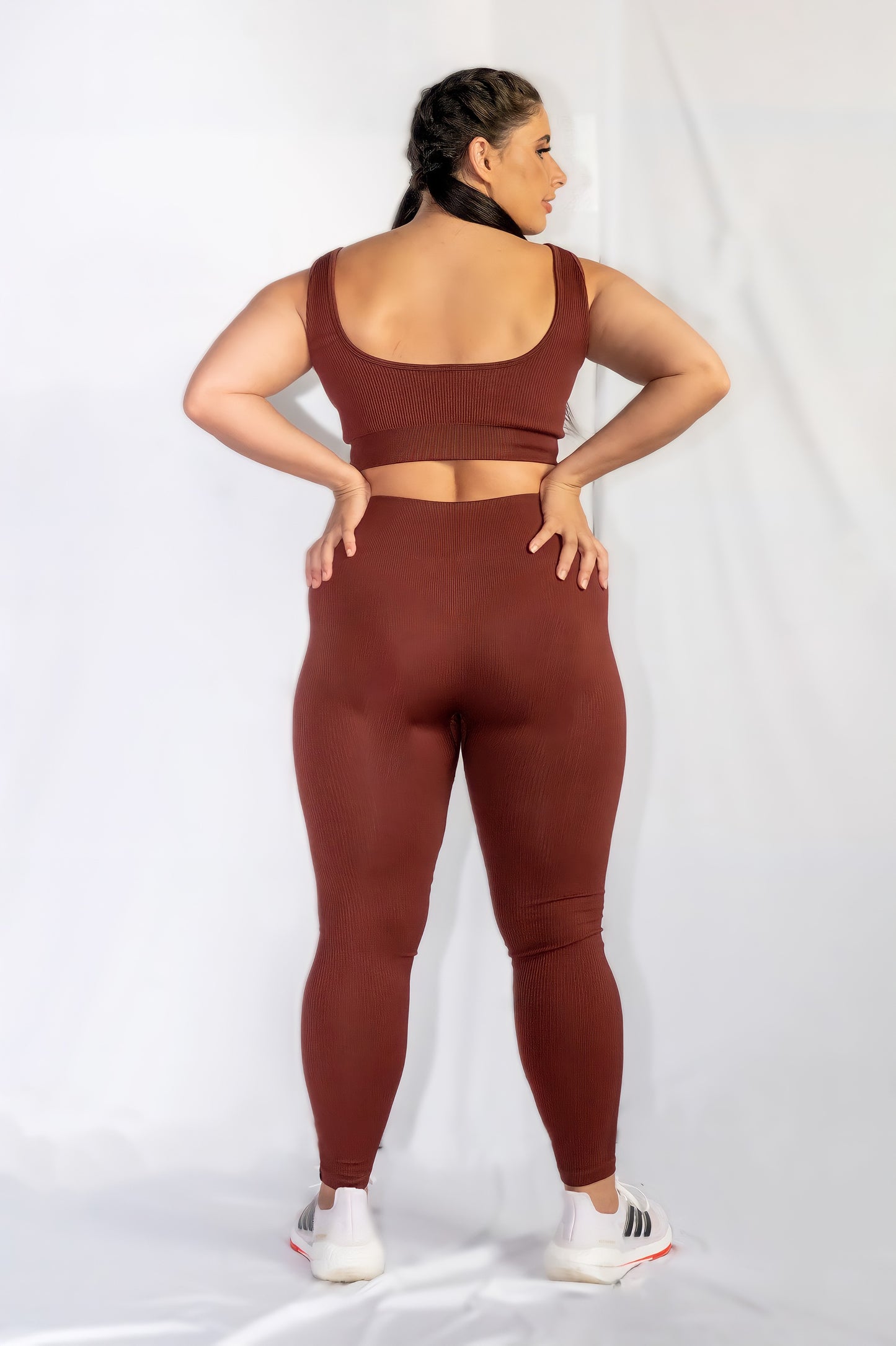 RIBBED COLLECT LEGGINGS in Coffee