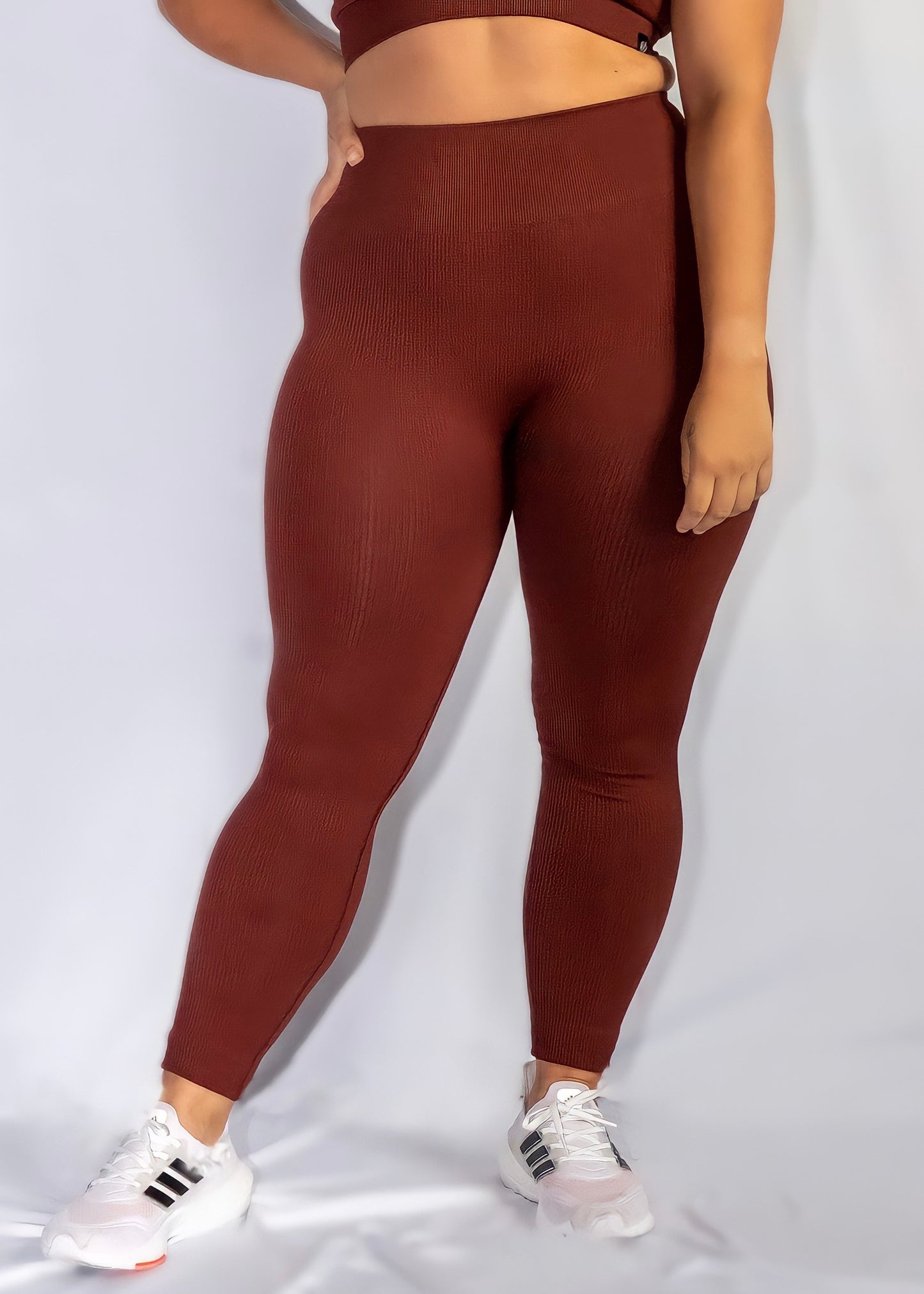 RIBBED COLLECT LEGGINGS in Coffee