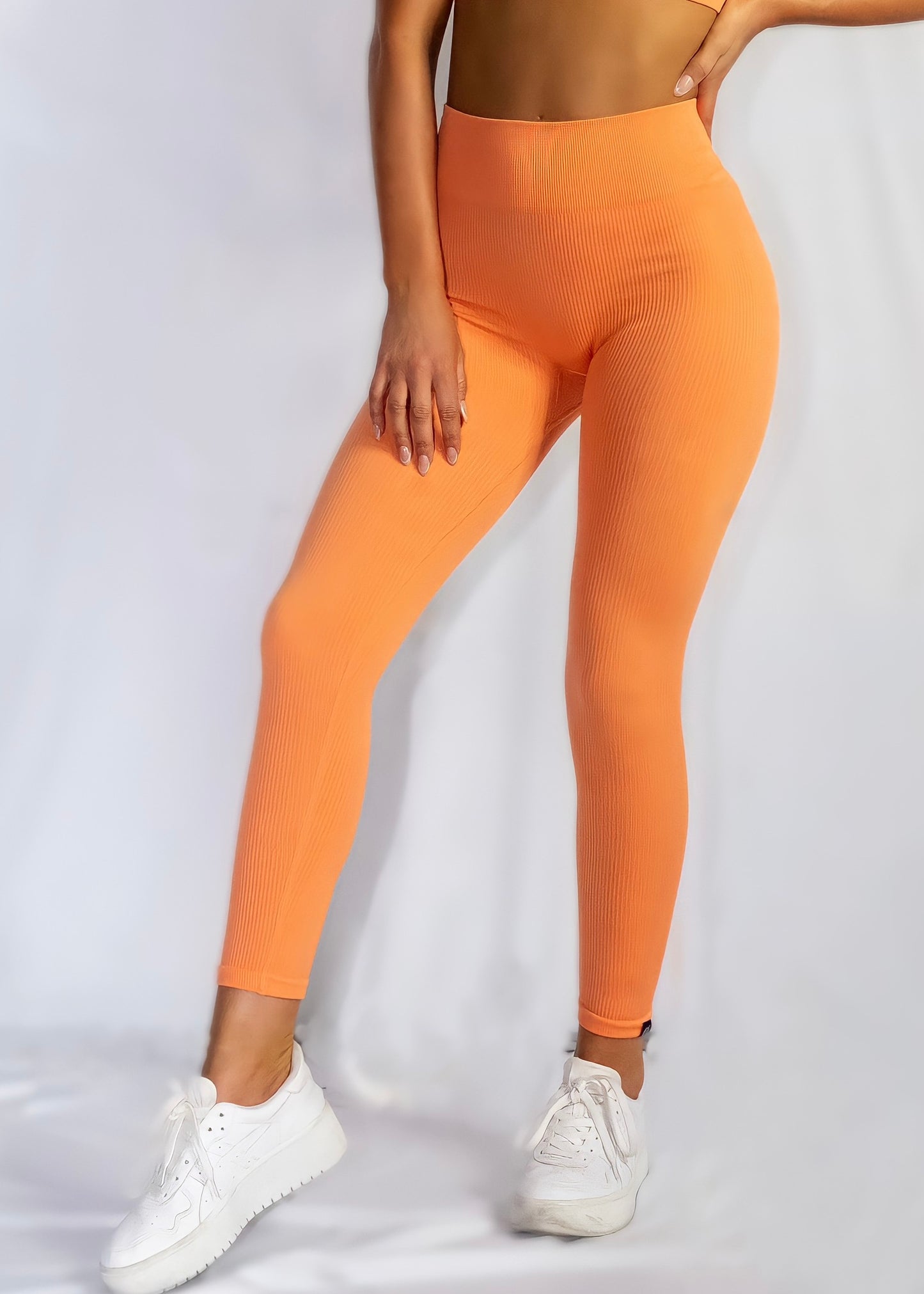 RIBBED COLLECT LEGGINGS in Orange