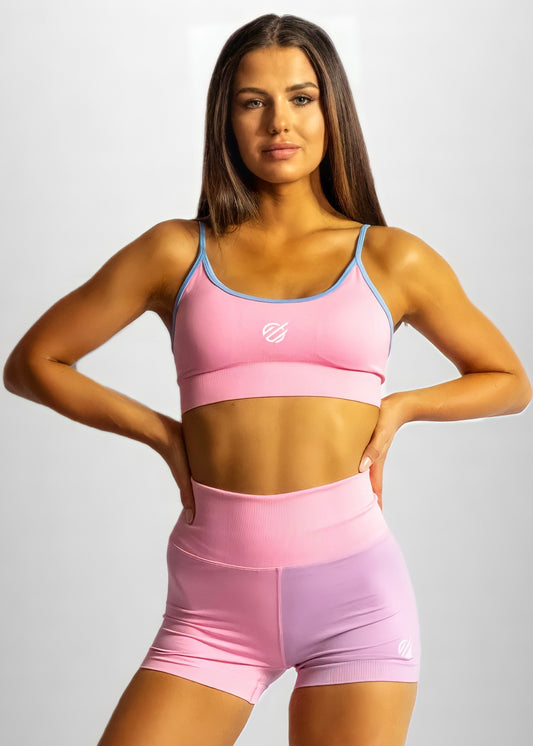 BRIGHT RY LOGO SPORTS BRA in Pink