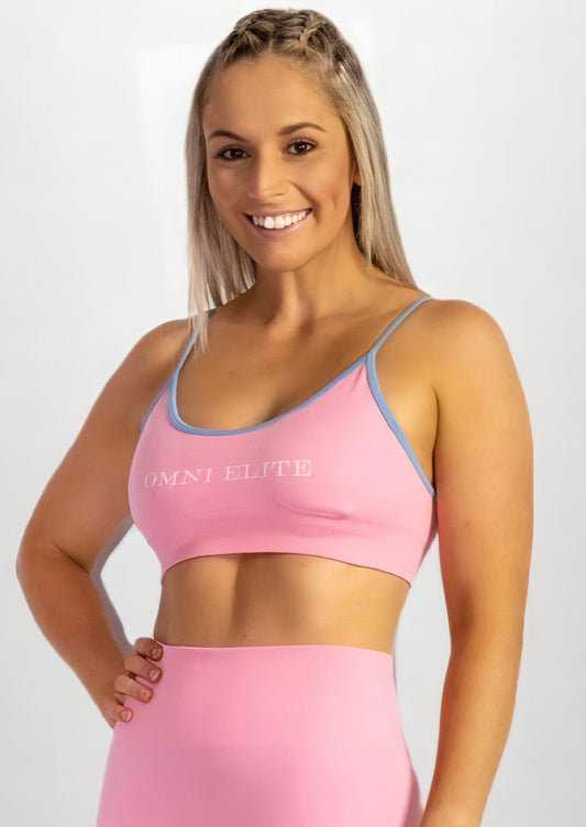 BRIGHT RY CUSTOM SPORTS BRA in Pink