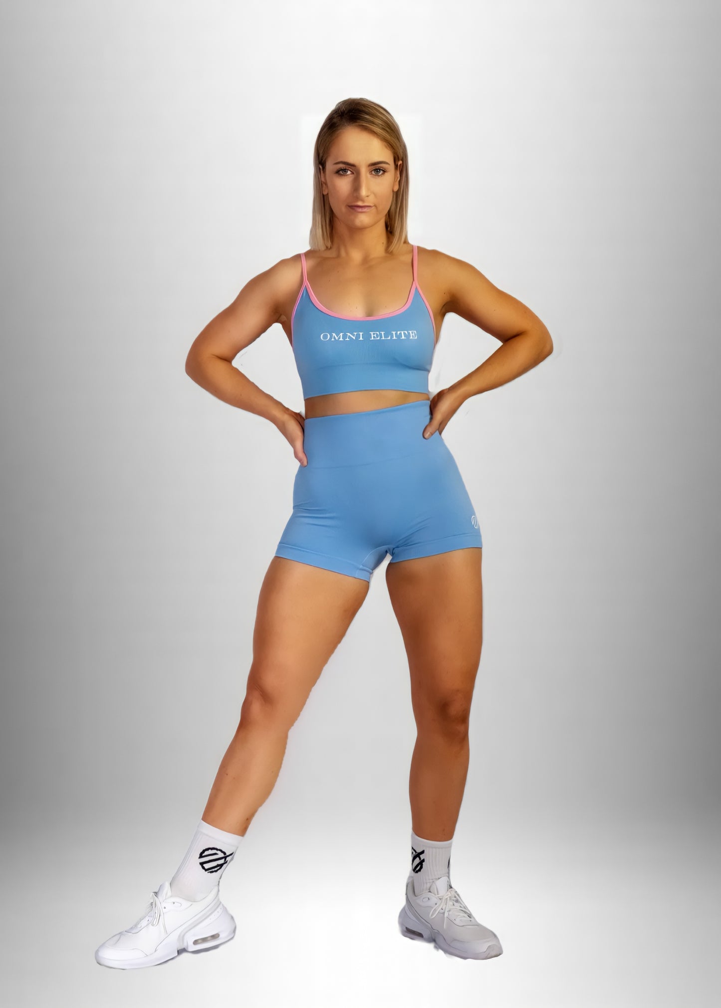 BRIGHT RY CUSTOM SPORTS BRA in Blue