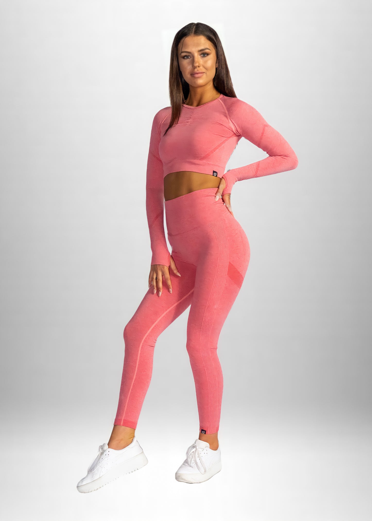 SEAMLESS KNIT CRUNCH LEGGINGS in Watermelon Pink