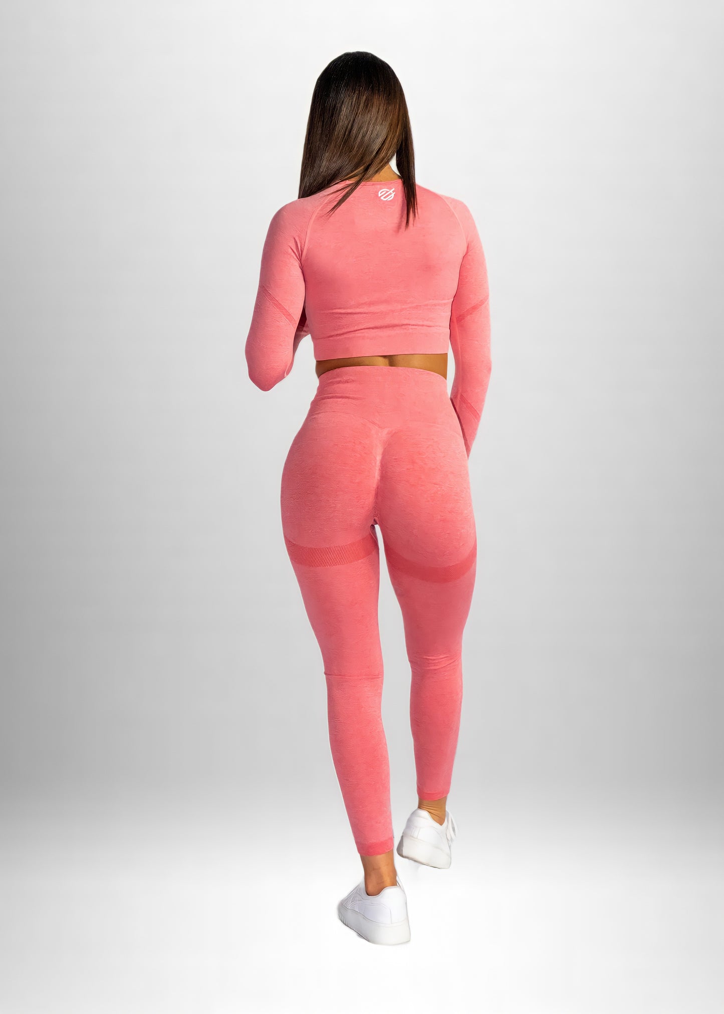 SEAMLESS KNIT CRUNCH LEGGINGS in Watermelon Pink