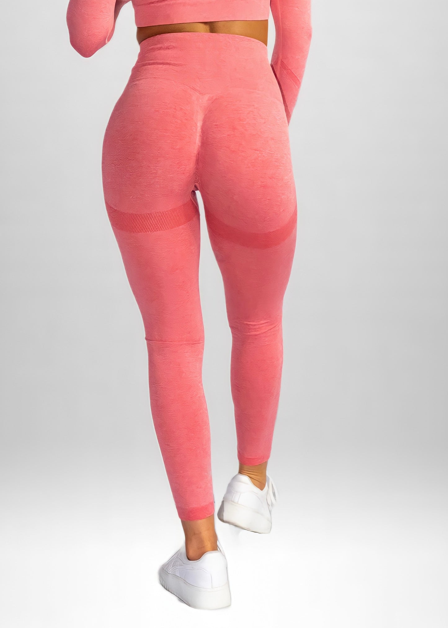 SEAMLESS KNIT CRUNCH LEGGINGS in Watermelon Pink