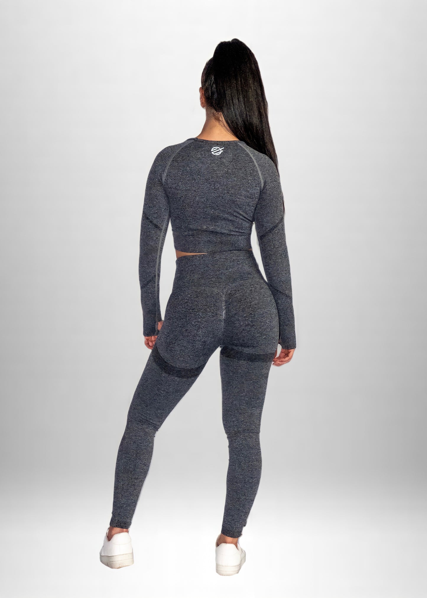 SEAMLESS KNIT CRUNCH LEGGINGS in Grey